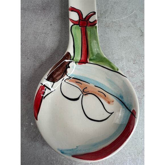 Vintage Marco e Cristina Santa Claus Ceramic Spoon Rest Multicolor - Picture 2 of 8